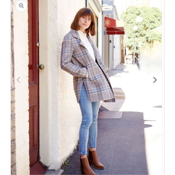 Belle & Bloom Ex-Boyfriend Wool Blend Oversized Jacket Plaid Size S $238.00 - Picture 3 of 13